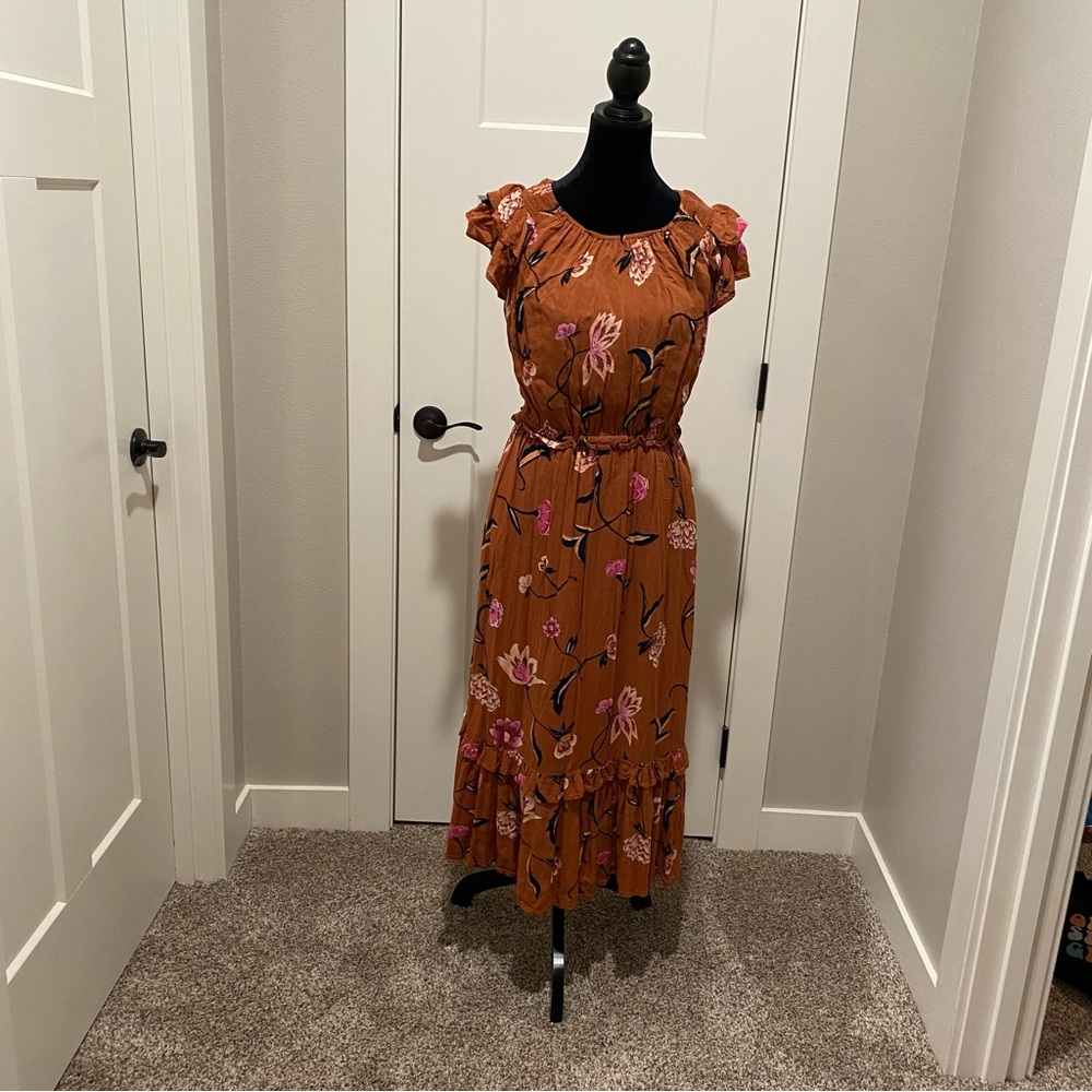 Universal Thread Floral Maxi Dress - Brown and Pink